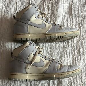 Nike High-Top Sneakers - Gray and Cream